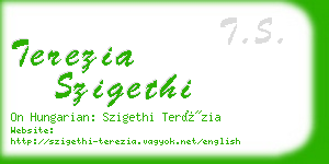 terezia szigethi business card